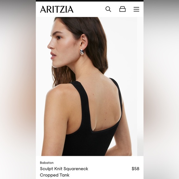 ARITZIA Babaton Babaton
Sculpt Knit Squareneck Cropped Tank like NEW - Picture 3 of 7
